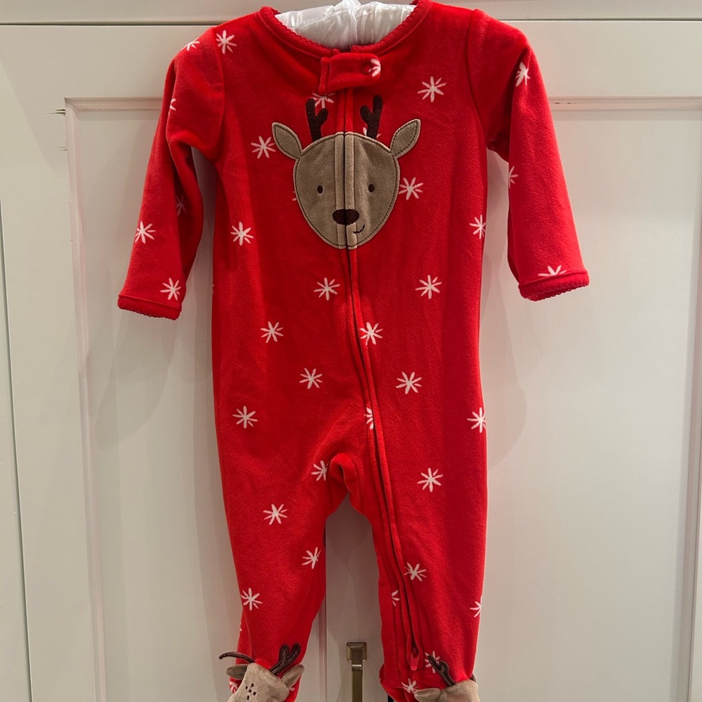 Red Reindeer Baby One Piece